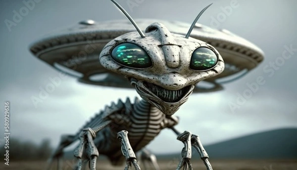 Obraz A creator from out space is happy to meet you