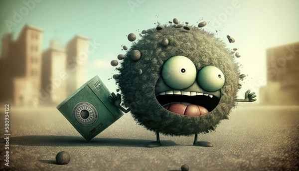 Fototapeta an alien visiting that is about to pop of explode.
