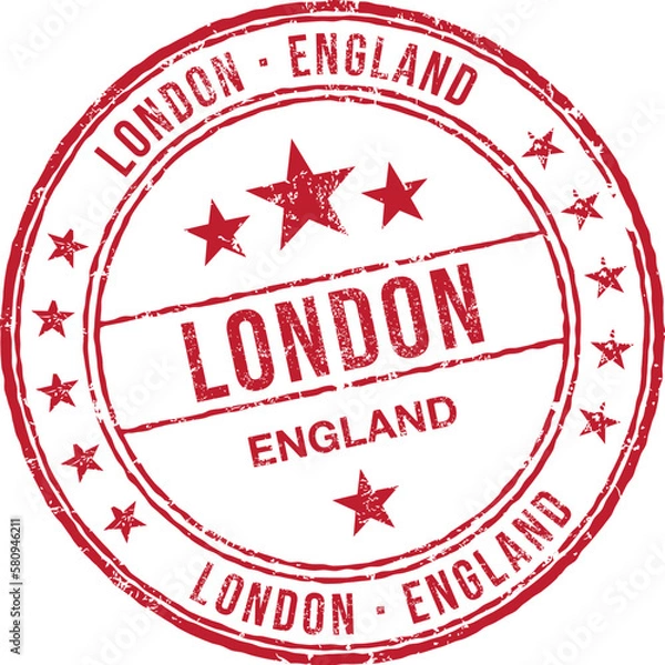 Obraz London England. Vector Grunge Rubber Stamp.