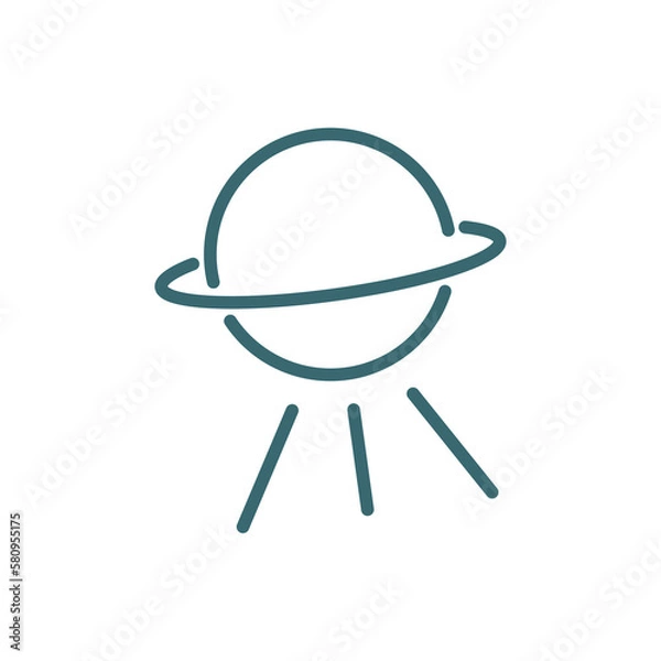 Fototapeta outer space icon. Thin line outer space icon from ai and future technology collection. Outline vector isolated on white background. Editable outer space symbol can be used web and mobile