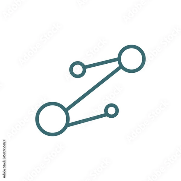 Fototapeta molecular bond icon. Thin line molecular bond icon from education and science collection. Outline vector isolated on white background. Editable molecular bond symbol can be used web and mobile