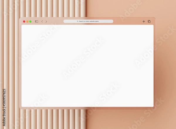 Fototapeta Website browser presentation mockup 3d scene creator