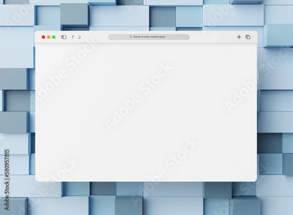 Fototapeta Website browser presentation mockup 3d scene creator