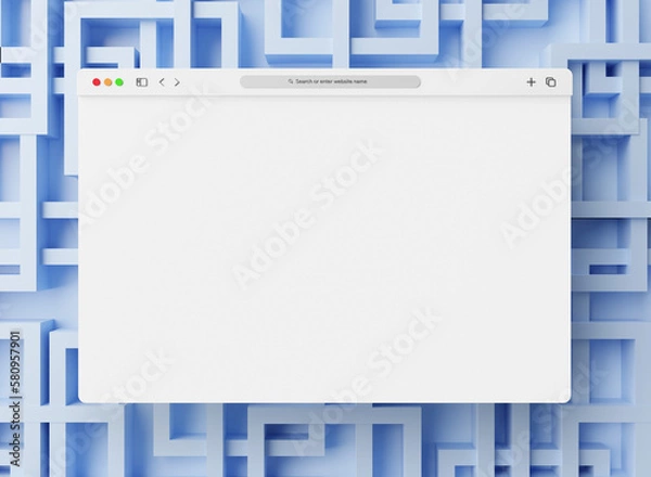 Fototapeta Website browser presentation mockup 3d scene creator