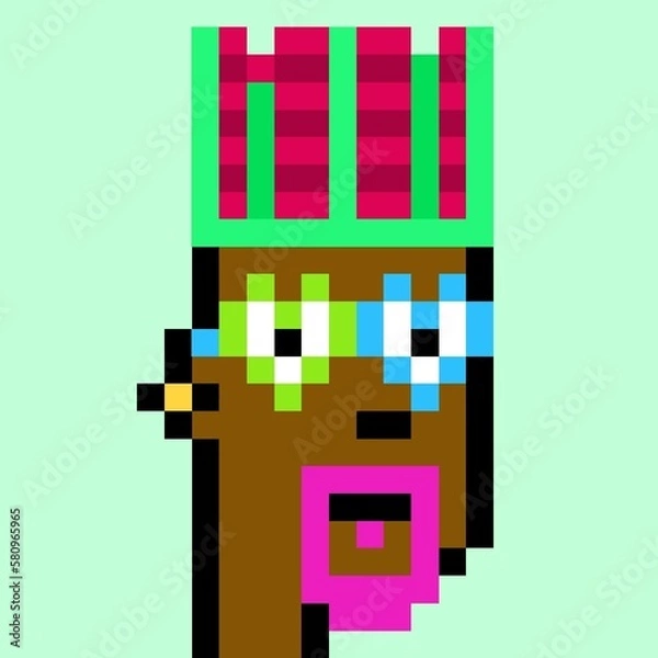 Fototapeta Pixelated people avatar