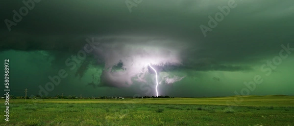 Obraz lightning in a green sky