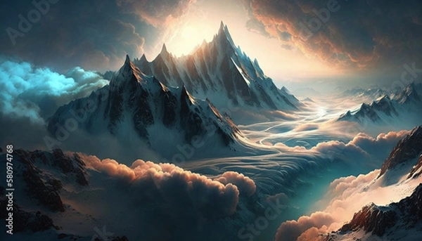 Fototapeta Beatiful mountain sky view