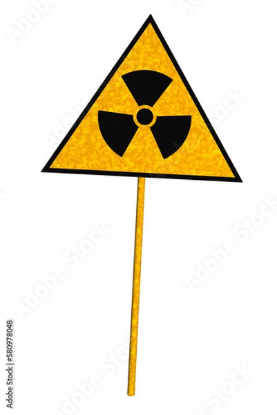 Fototapeta Radiation sign on a transparent background. 3D render.