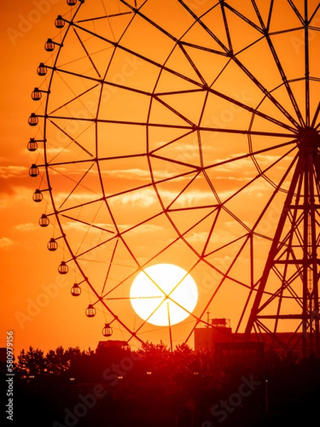 Obraz 観覧車の夜明け     気持ちの良い朝日