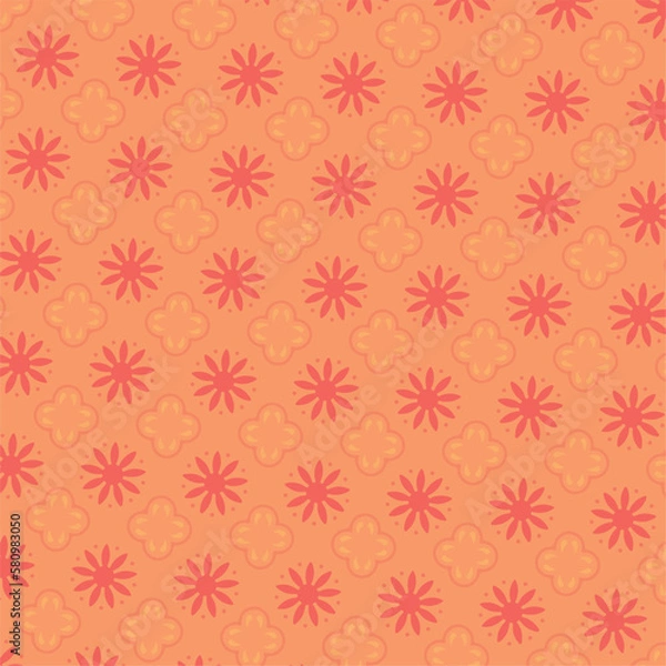 Fototapeta orange and red patterns for various textiles