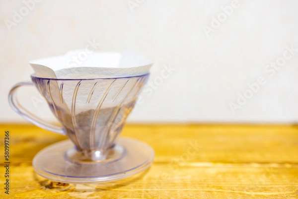 Obraz コーヒドリッパーとコーヒー豆