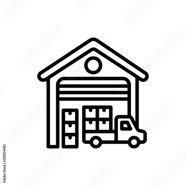 Fototapeta Warehouse icon in vector. Illustration