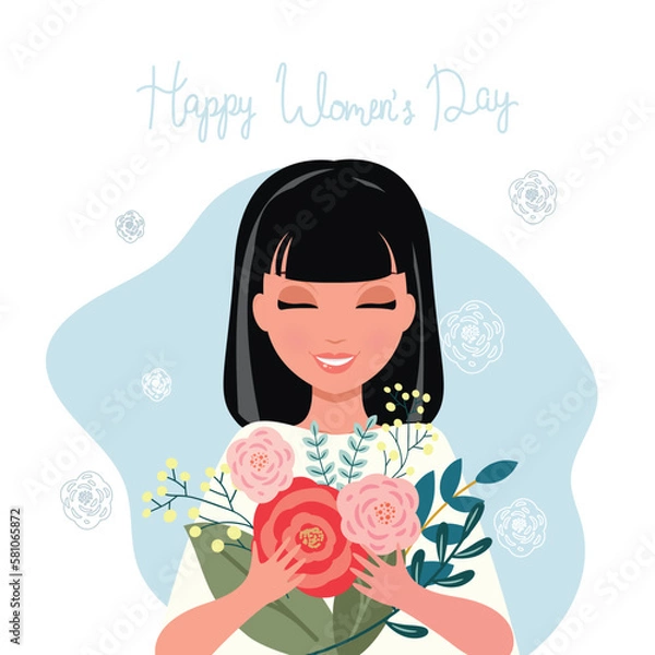 Fototapeta 8 march, International Women s Day. Vector template with lettering design. Vector illustration.