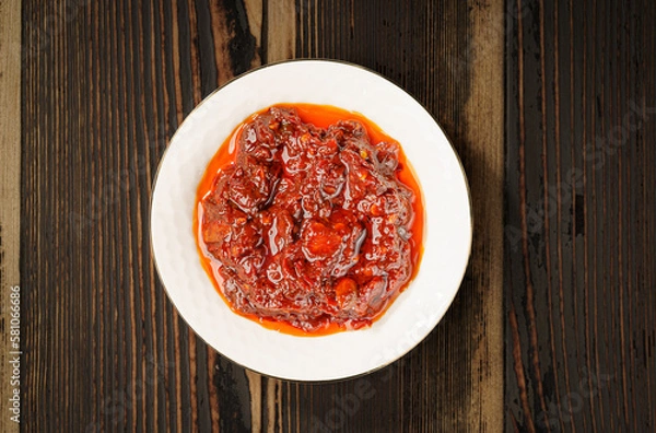 Obraz Fresh bean paste on a simple background