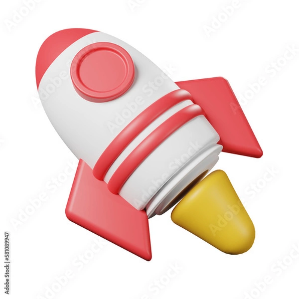 Obraz 3d rocket icon