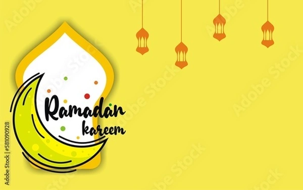 Fototapeta greetings commemorating the month of Ramadan for Muslims and copy space area