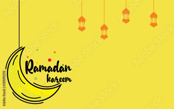 Fototapeta greetings commemorating the month of Ramadan kareem for Muslims and copy space area