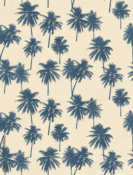 Fototapeta Abstract Grunge Textured Coconut Palm Trees Silhouettes Seamless Pattern Trendy Fashion Colors Natural Surface Tropical Background Design Perfect for Allover Fabric Print or Wrapping Paper