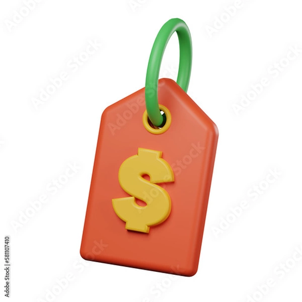 Obraz price tag with dollar sign