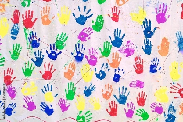 Obraz Handprints in Paint