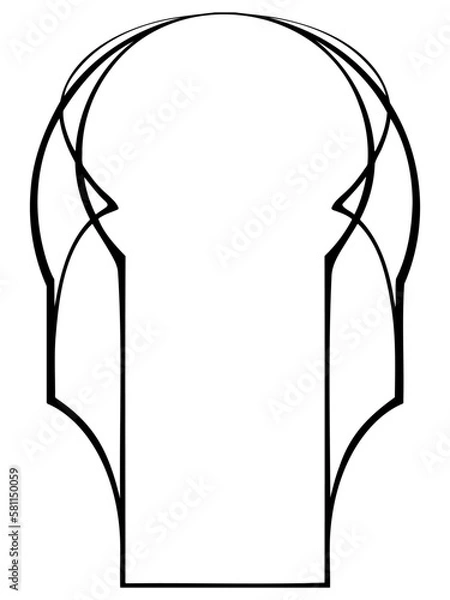 Obraz Art Nouveau frame BW silhouette. Subtle and elegant. Vertical format. Vector illustration