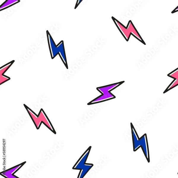Obraz Seamless pattern with colorful lightning bolt