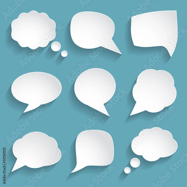 Obraz white paper speach bbbles