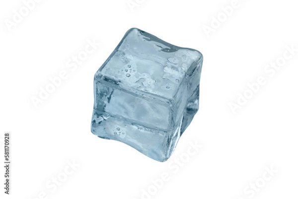 Fototapeta Ice cube isolated on transparent background
