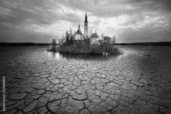 Obraz drought - lake bled castle