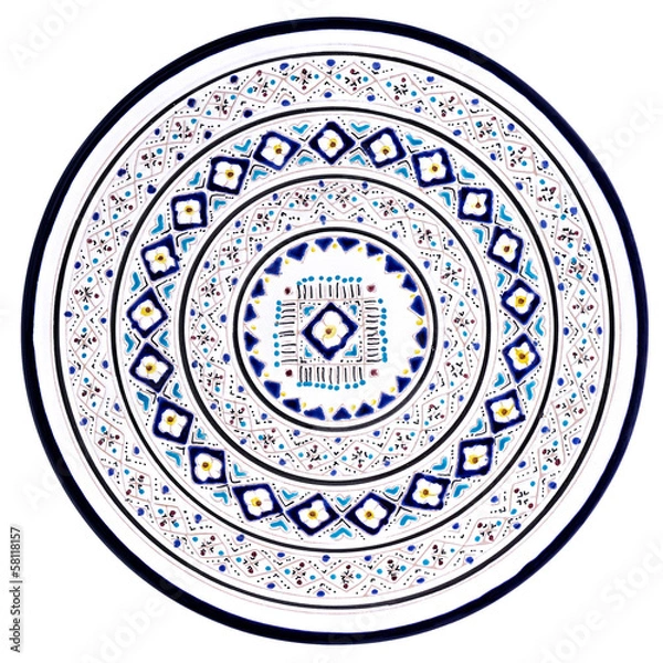 Obraz Tunisian plate with traditional pattern