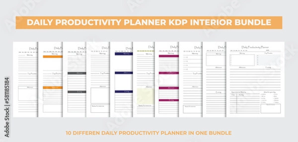 Obraz Daily productivity planner design template kdp interior
