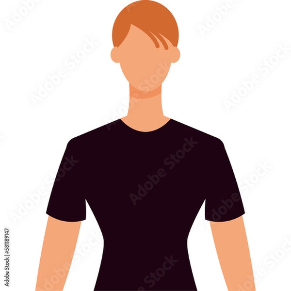 Obraz Non binary person waist portrait in flat style