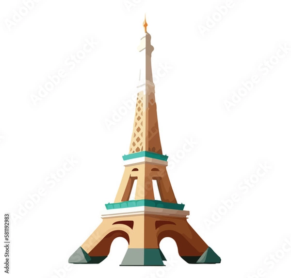 Fototapeta eiffel tower isolated on white