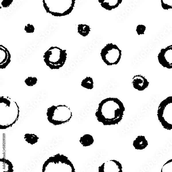 Obraz Light Inky Hand Drawn Circles and Dots Pattern on Blotting Paper
