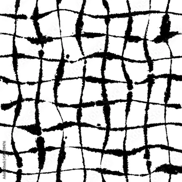 Obraz Wavy Inky Windowpane Pattern on Blotting Paper