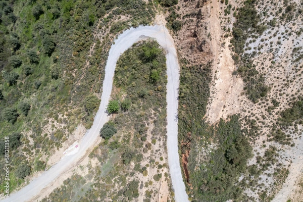 Obraz overhead photo of an old road in the south of Granada
