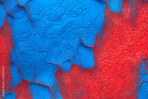 Obraz blue and red cracked background, generative ai
