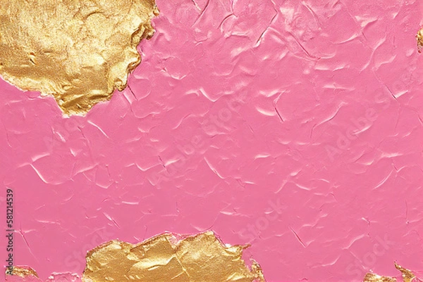 Obraz pink and gold cracked background, generative ai