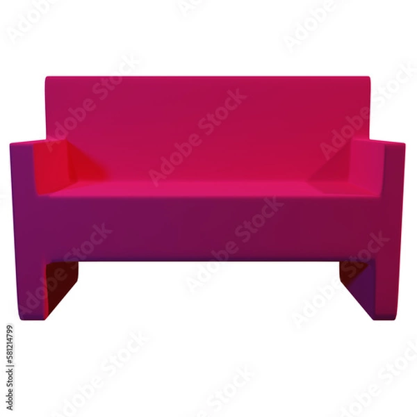 Obraz Cozy lather sofa set icon isolated 3d render illustration