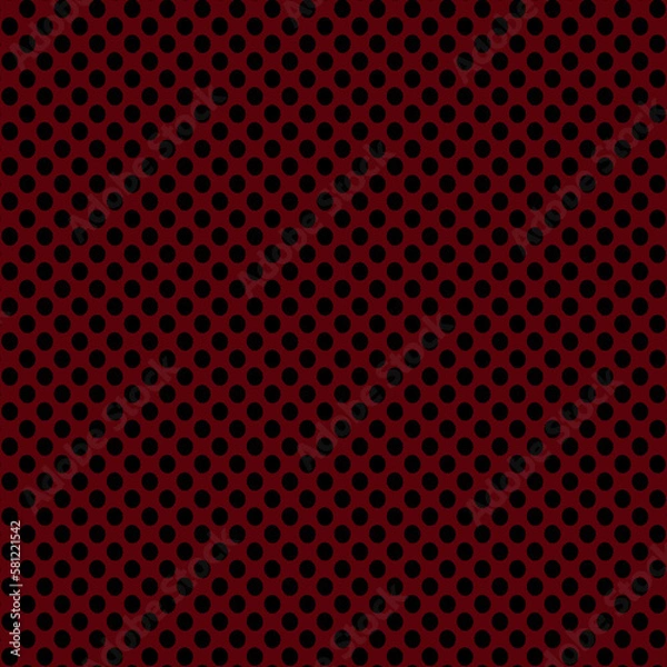 Fototapeta Abstract grid polka dot background pattern. Spotted black and red illustration. Textures.