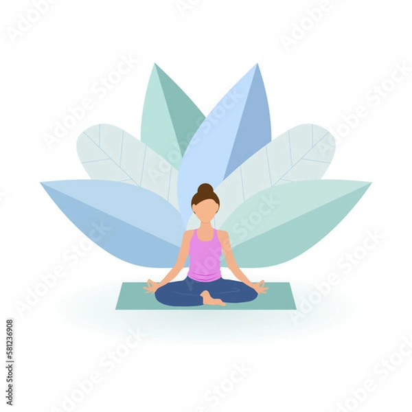 Obraz Yoga, fitness, meditation classes. Vector illustration.