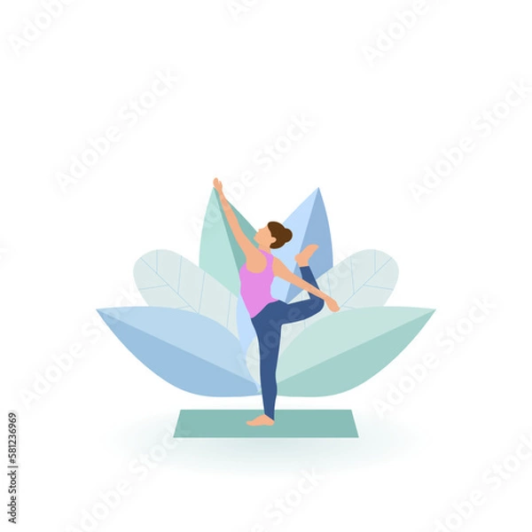 Obraz Yoga, fitness, meditation classes. Vector illustration.