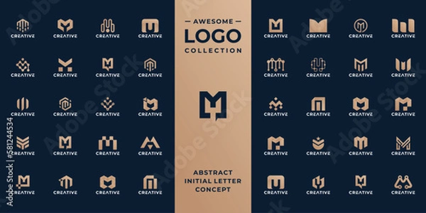 Obraz collection of initial letter m logo design template.