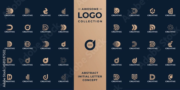 Obraz Set of letter d logo, logo d, initial d symbol