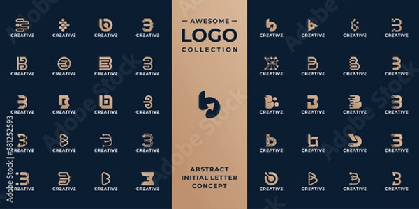Obraz unique letter B technology logo design collection.