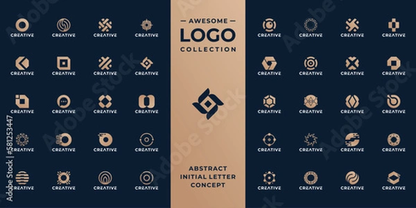 Fototapeta collection of initial letter O logo design template.