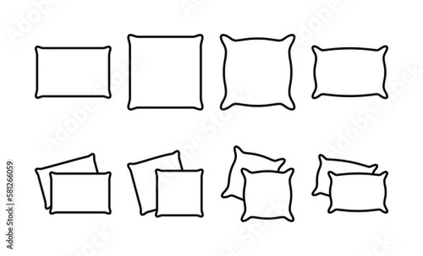 Fototapeta Pillow icon vector for web and mobile app. Pillow sign and symbol. Comfortable fluffy pillow