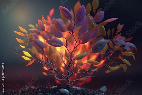 Obraz Płonący krzak