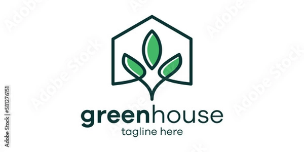 Obraz logo creative leaf and home lin icon vector illustration