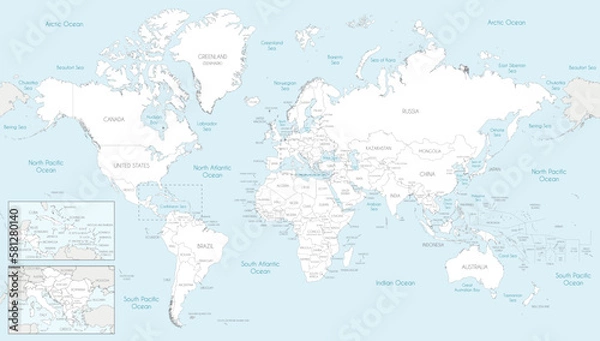 Obraz Highly detailed World Map vector illustration. Editable and clearly labeled layers.